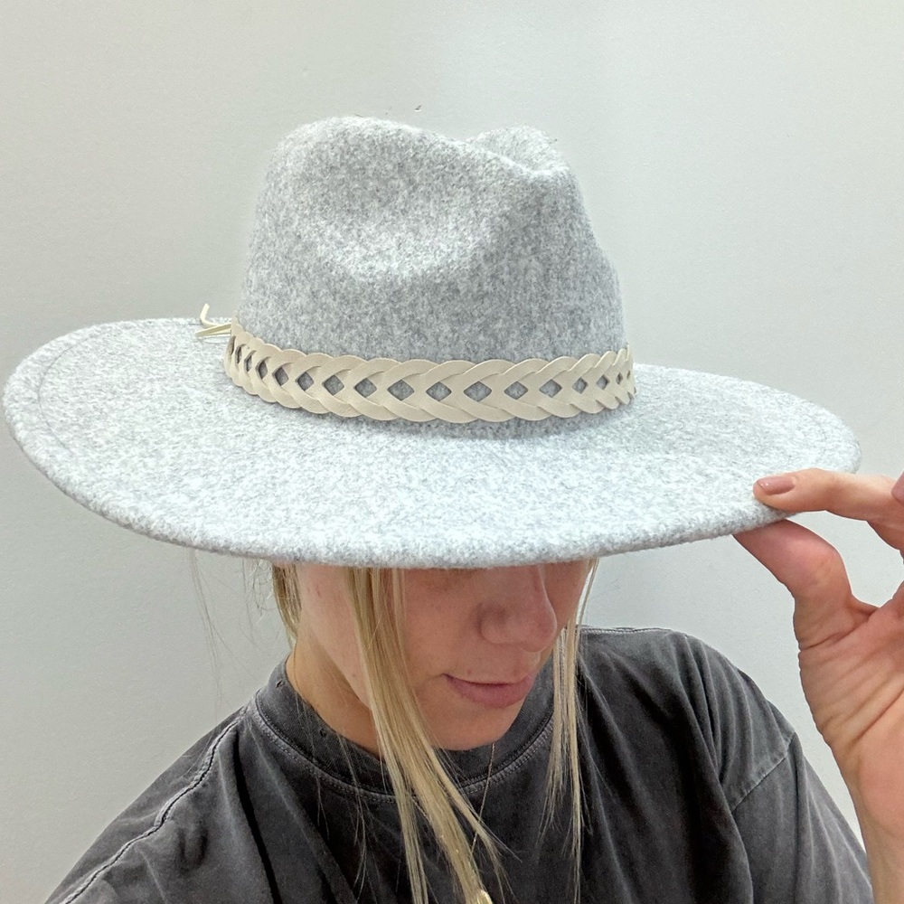 Woven Braided Strap Fedora